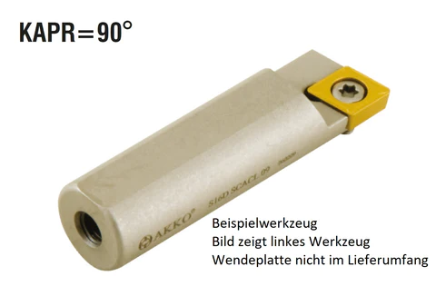 Akko-Kurzdrehhalter ø 10 mm für ISO-WSP CC.. 0602..
rechts, 90° Anstellwinkel
