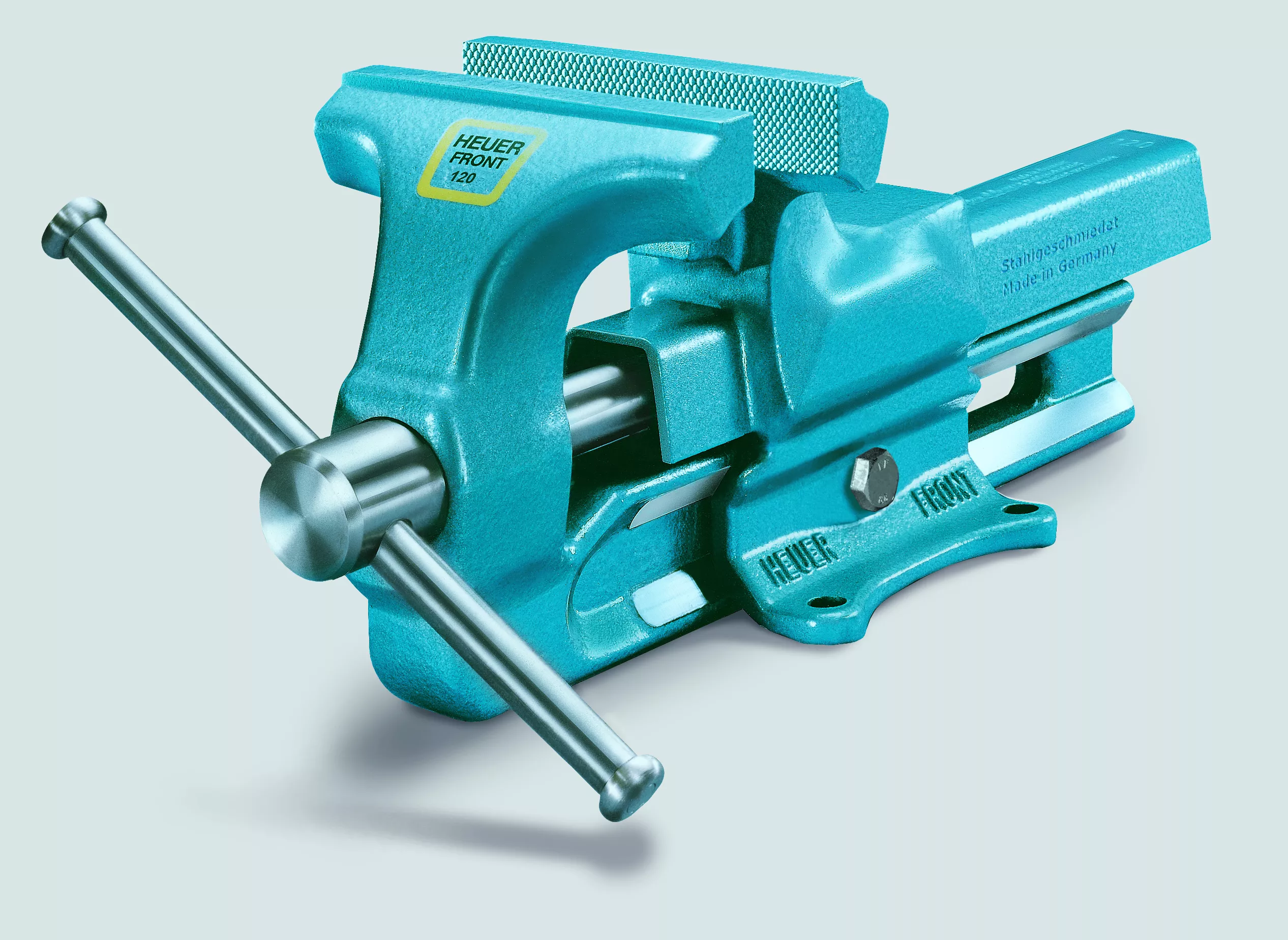 Parallelschraubstock HEUER 120 aus Stahl mit verzinkter Spindel und stabilen Spannbacken