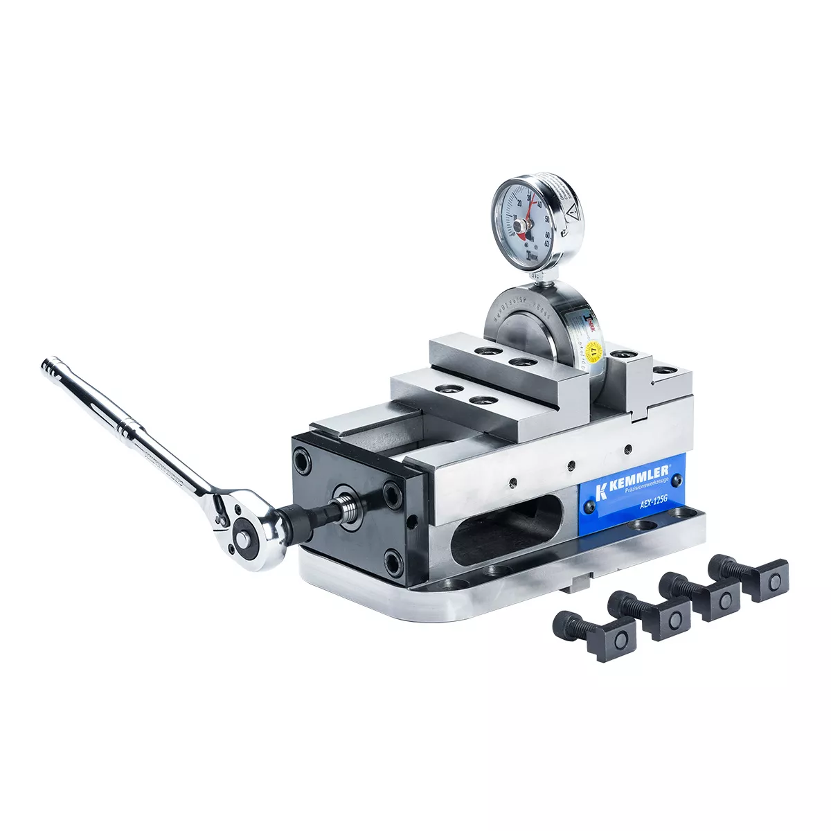 5-Achs Präzisionsschraubstock AEX 125G mechanisch mit Spannkraftverstärker