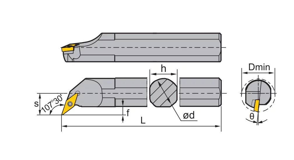 ZCC-CT ISO Klemmdrehhalter SVQBR/L Kr: 107°30' Platte VB**