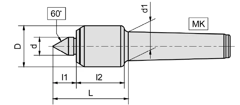 Mitlaufende Präzisions-Drehbankspitze Typ 142 - Serie 102 