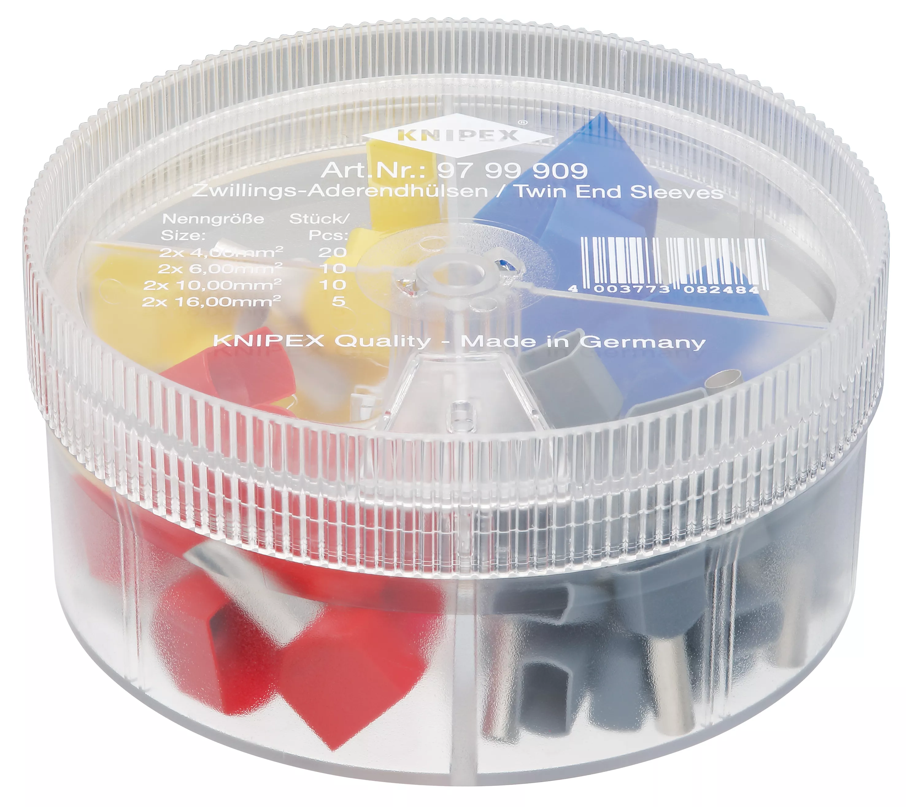 KNIPEX 97 99 909 Sortimentsboxen mit 45 Twin-Aderendhülsen 4-teilig 