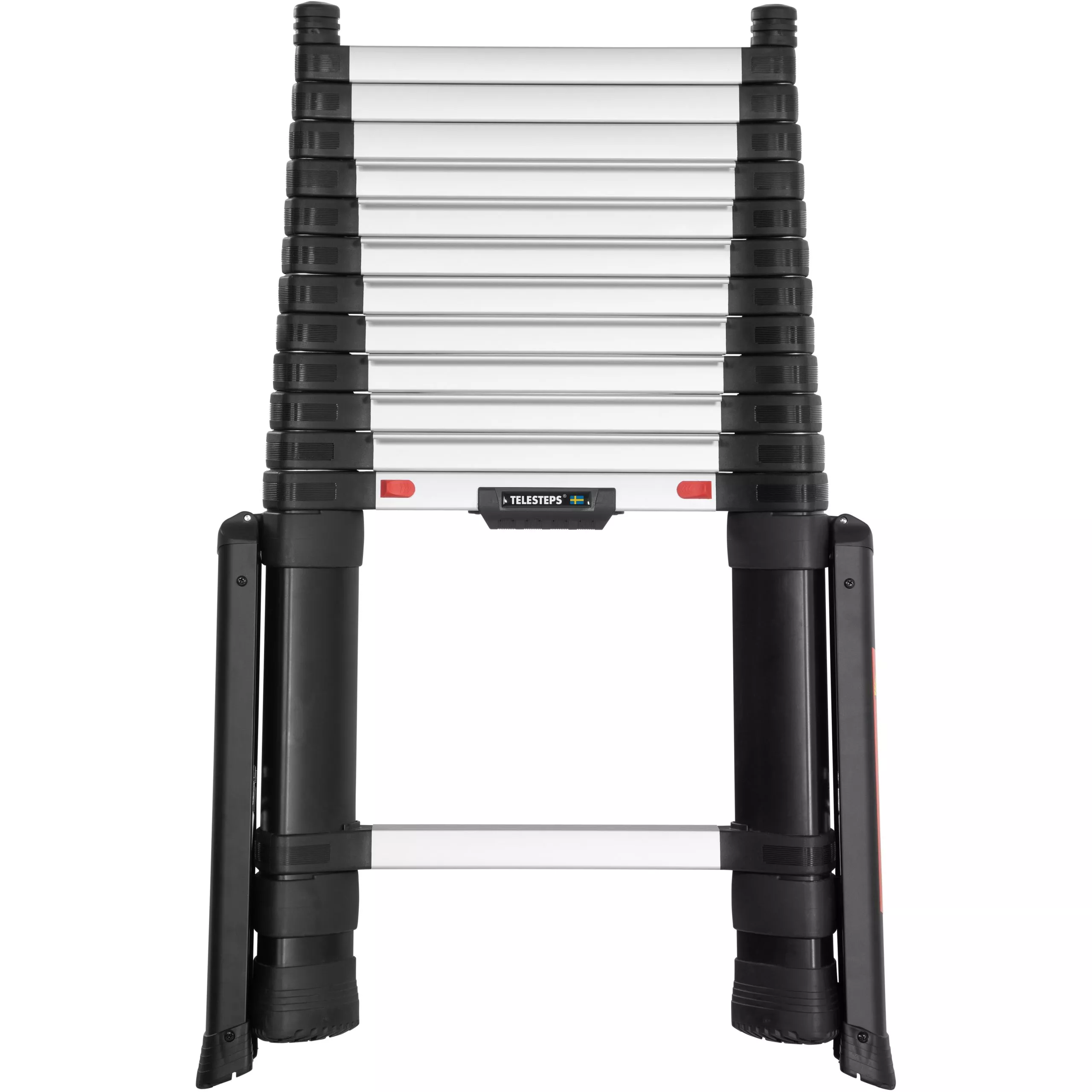 Teleskop-Anlegeleiter PrimeLine 4,10 m mit Stabilisator und dreieckigem Holm-Design
