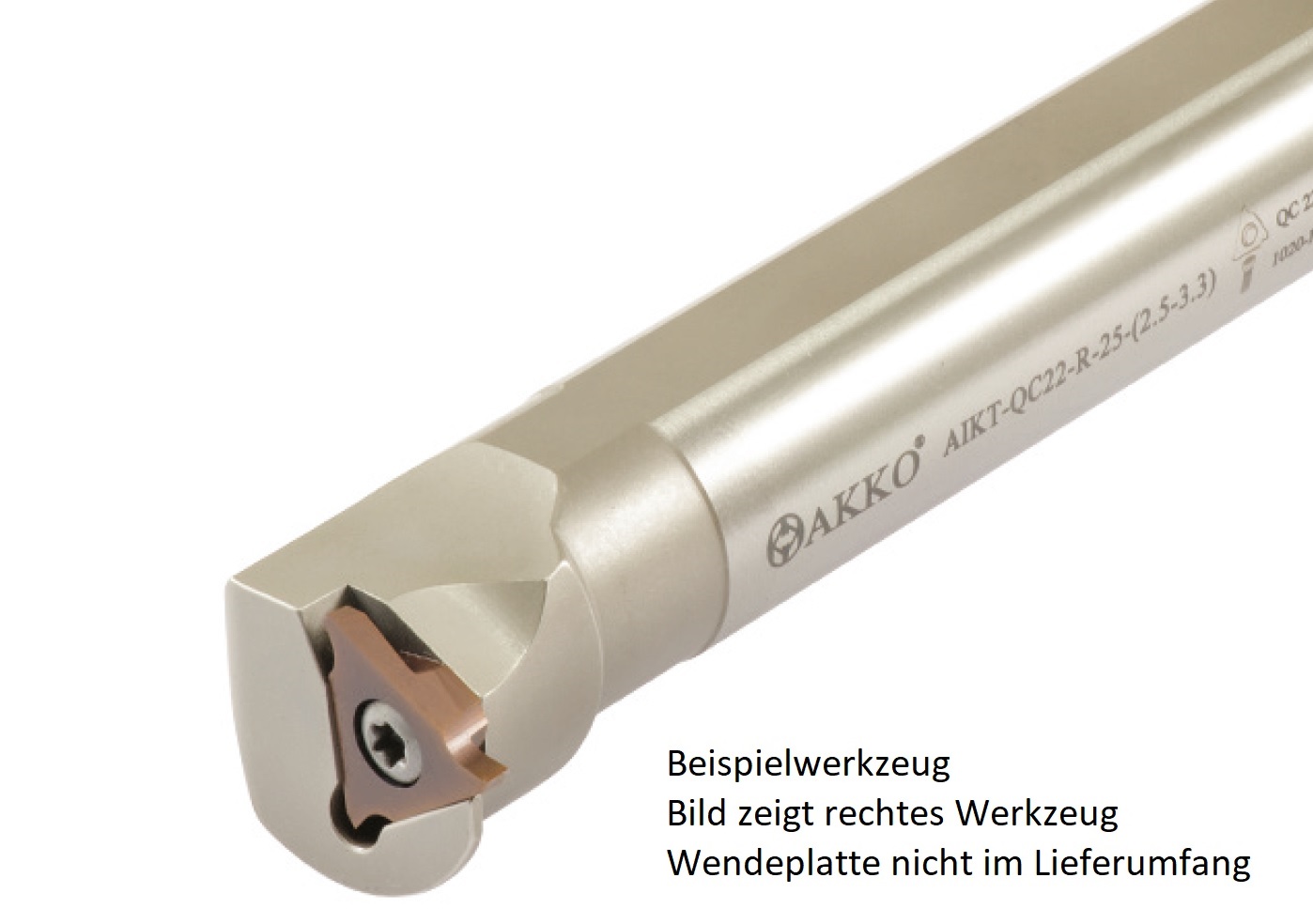 AKKO-Innen-Stechhalter, kompatibel mit ZCC-Stechplatte QC22R (1.00-2.30)
Schaft-ø 32, ohne Innenkühlung, rechts
