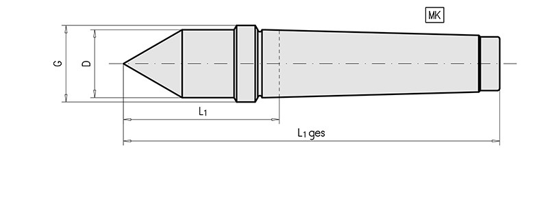 Feststehende Präzisions-Zentrierspitze Typ 555 - Serie 