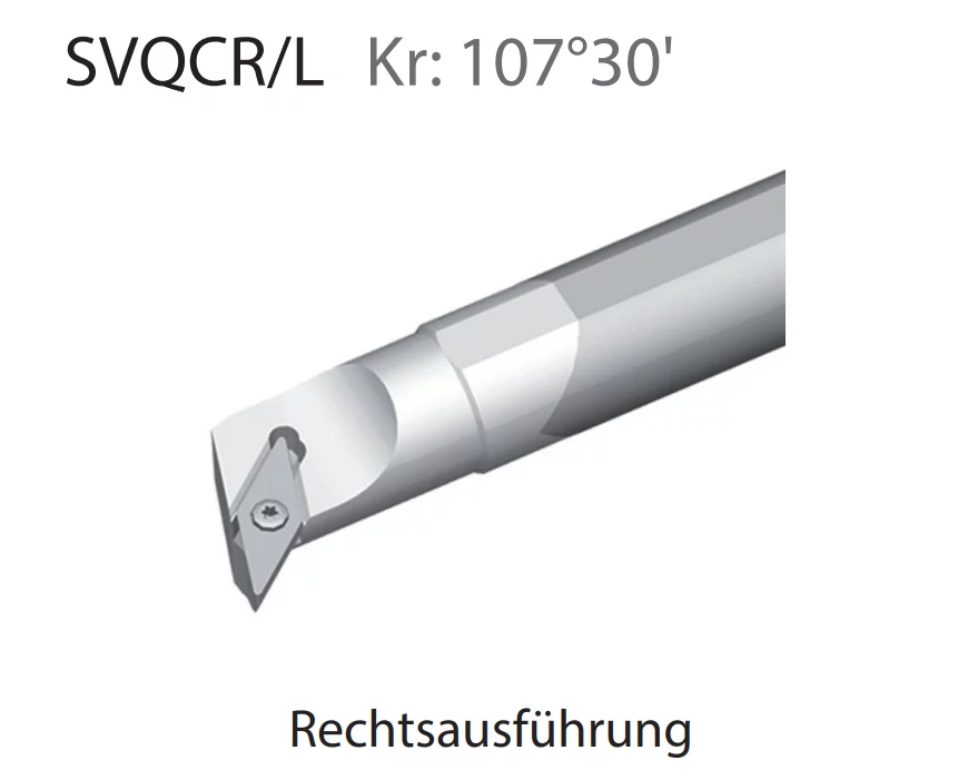 ZCC-CT ISO Klemmdrehhalter SVQCR/L Kr: 107°30' Platte VC**