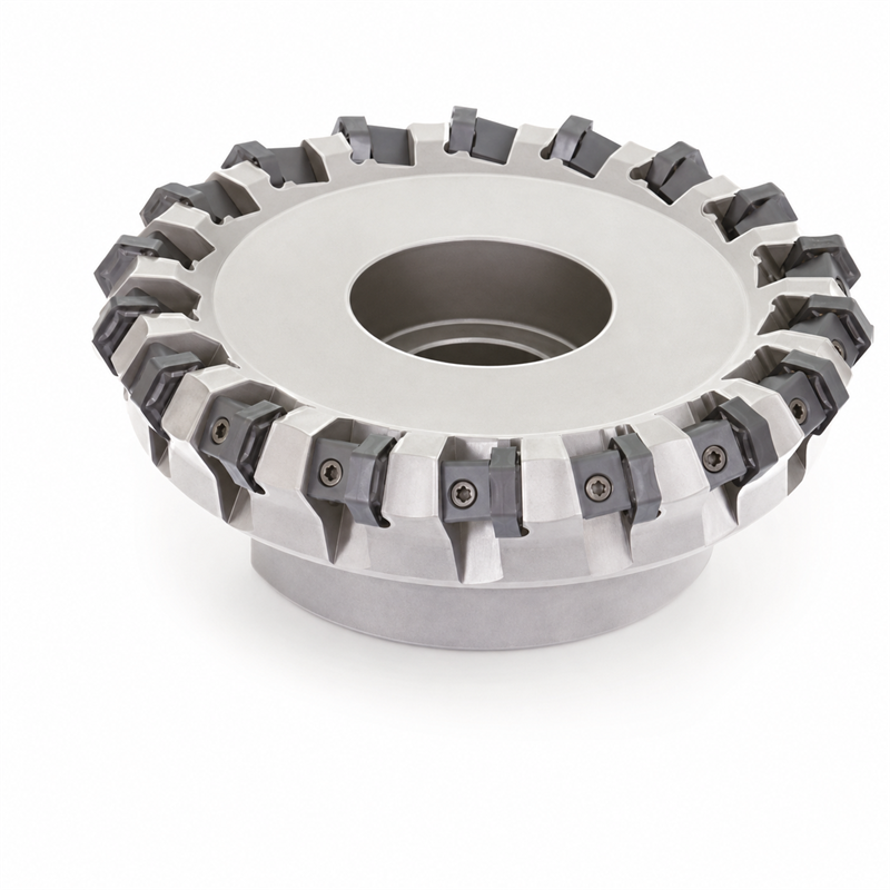 Planfräser Ø 125 mm mit 14 Schneiden, Breite 40 mm, HN09, Krümmung 55°, linksdrehend