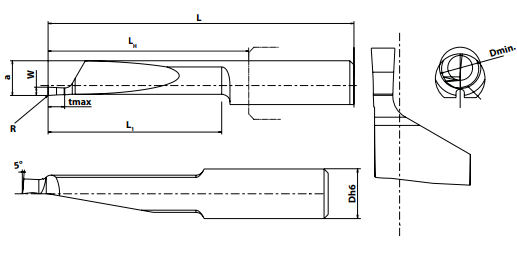 Axial/Einstechen mit Eckenradius, innen