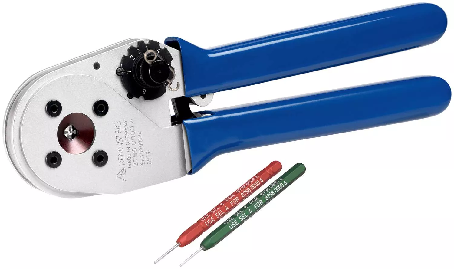 Vierdornzange SelectorCrimp für Luftfahrt-Kontakte 0,14 - 3,3 mm² / AWG 26 - 12