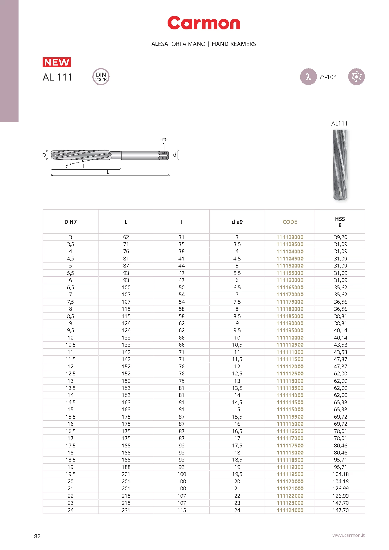 Carmon AL 111 Handreibahle 18.5 mm